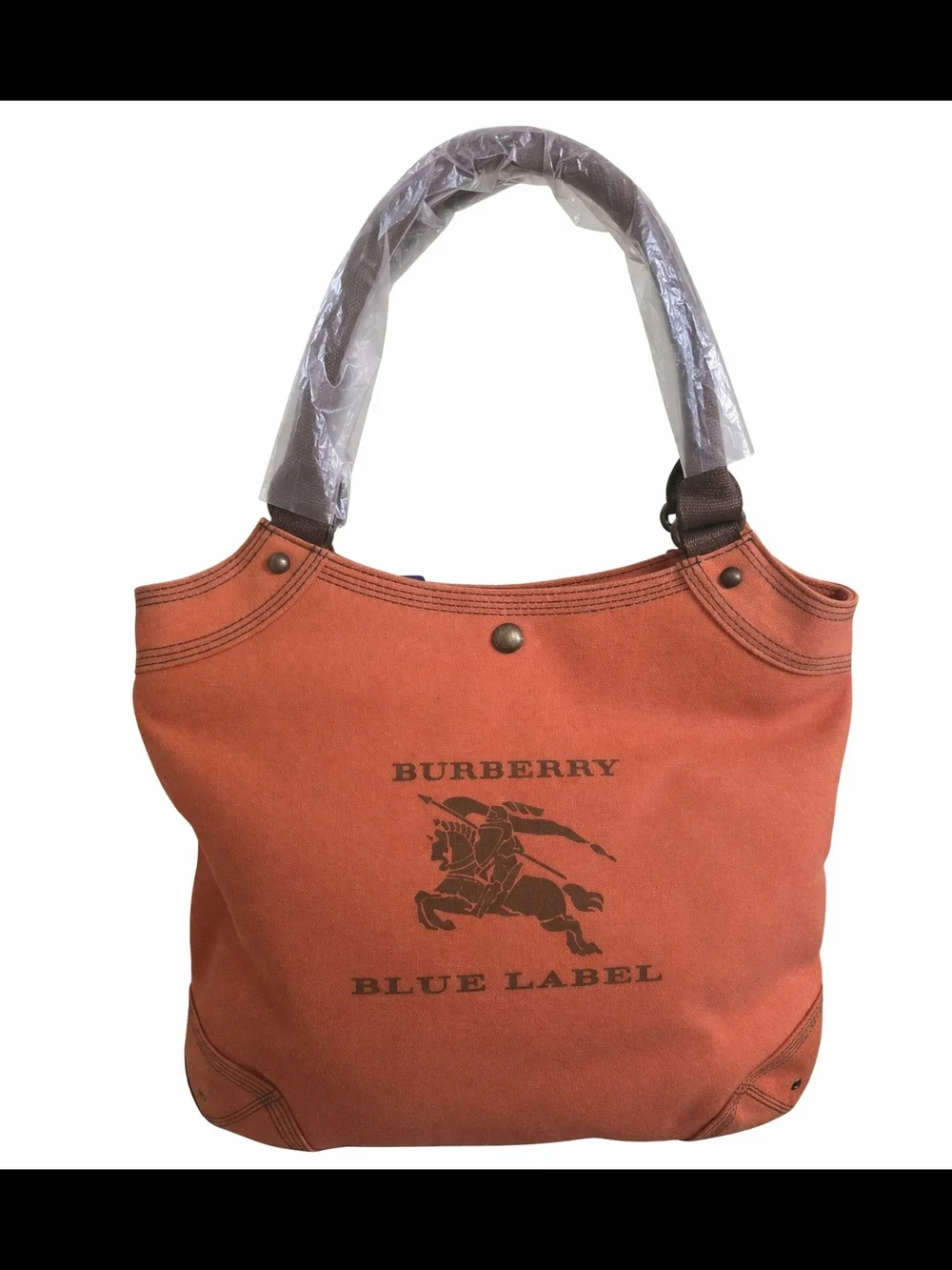 Burberry Blue Label Orange Canvas Tote Bag - Picture 2 of 9